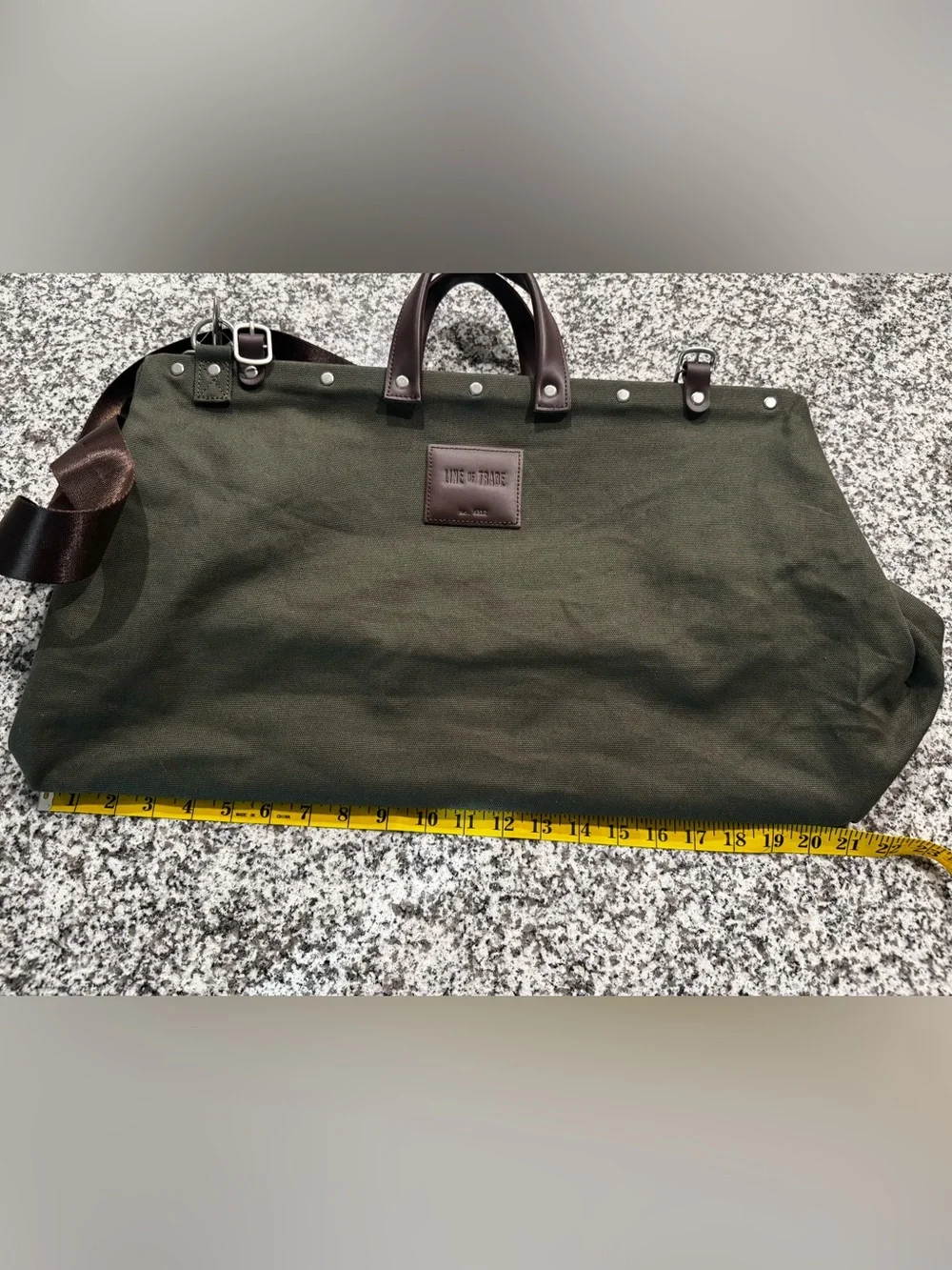 Line of Trade Canvas Weekender Duffel Bag - Olive Green 0312